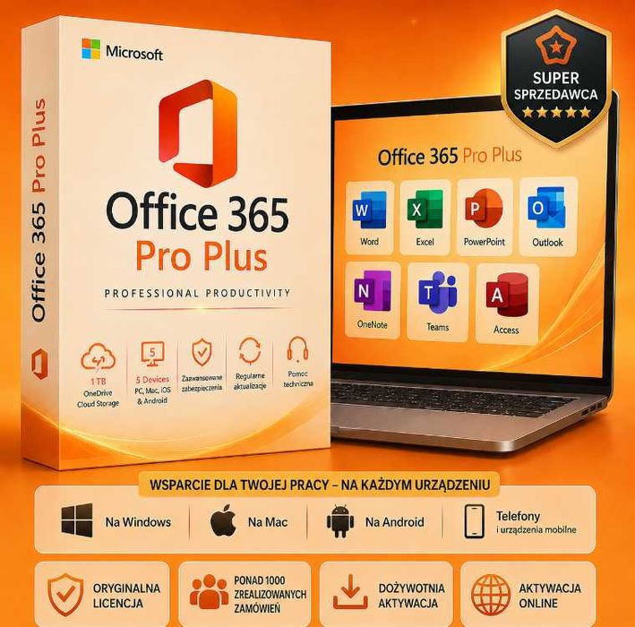 Microsoft Office 365 PC/MAC licencja wieczysta + OneDrive PL