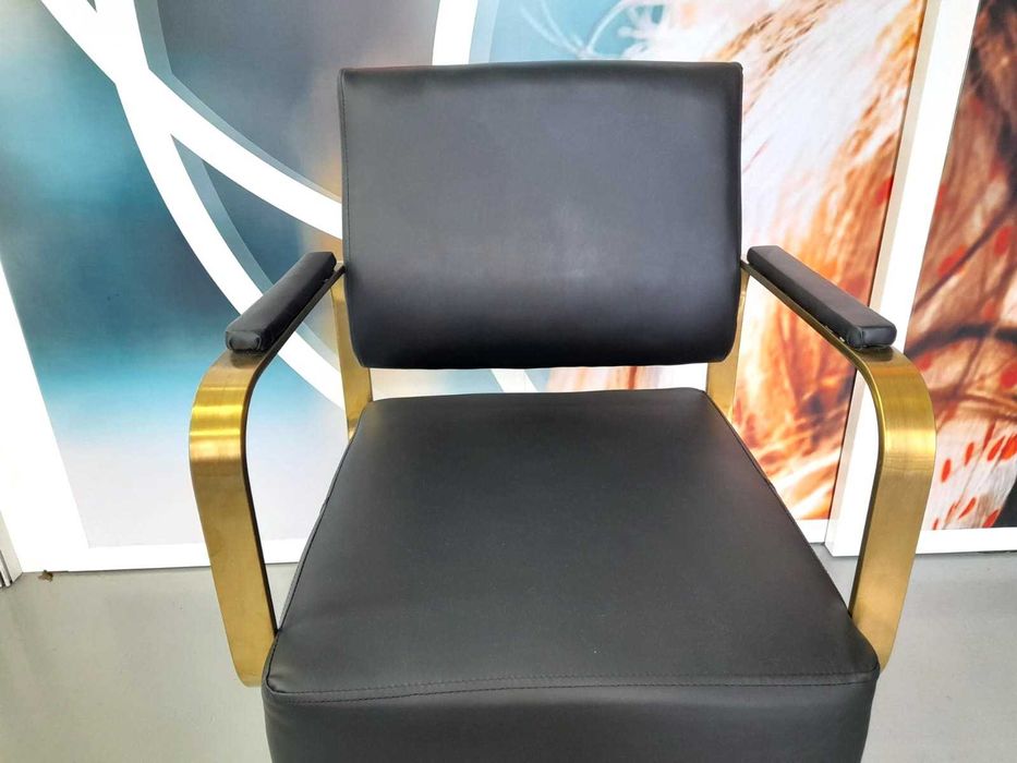 Cadeira Hidráulica Nova e Profissional em Dourado