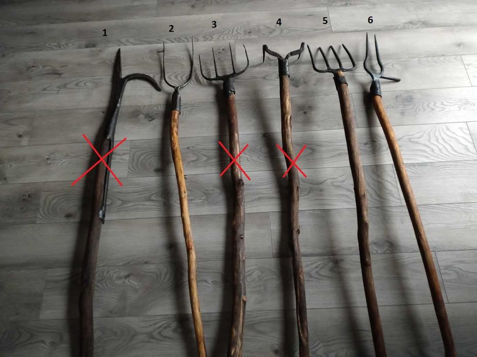 Stare narzędzia rolnicze widły dekoracja loft prezent