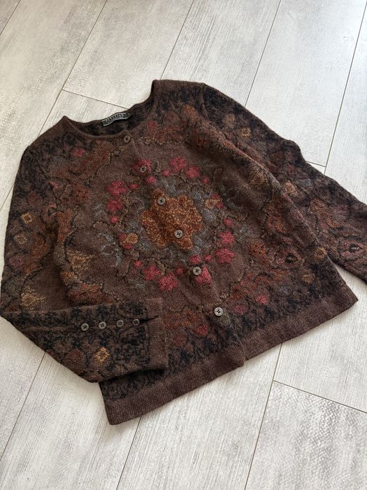 Брендовий вовняний вінтажний кардиган Previan розмір М альпака