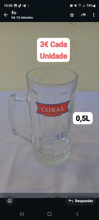 Canecas de cerveja marca Coral
