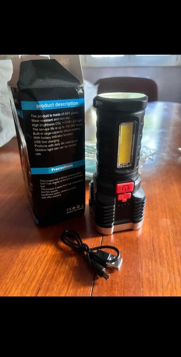 Перезаряжаемый светодиодный фонарь с боковым освещением, 5 светодиодов