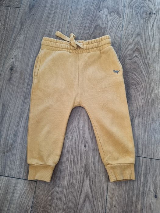 Spodnie next musztardowy cieplejsze 86