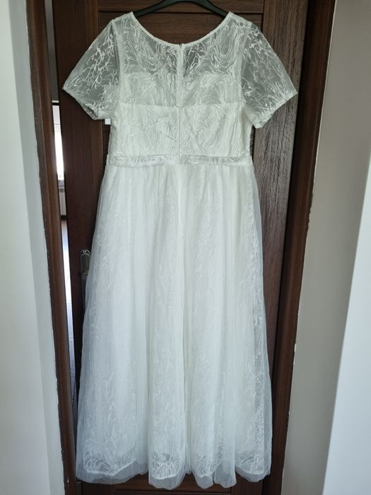 Piękna suknia ślubna z tiulem Shein XL koronką