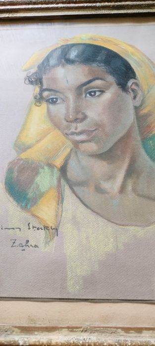 Obraz Pastel „Zahra” - Simon Stockly (École de Paris), 1940 r. Algieria
