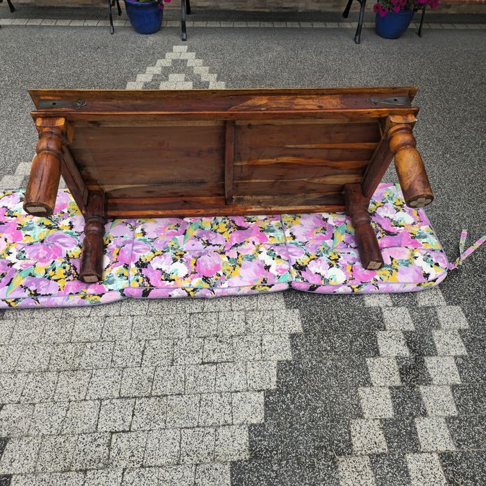 Ława lite drewno tekowa