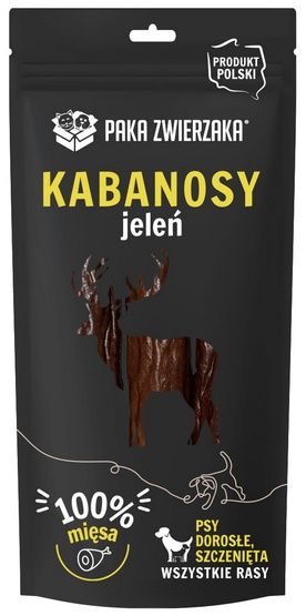 Lekkostrawne i zdrowe kabanosy dla psa - Paka Zwierzaka 98% JELEŃ 80g