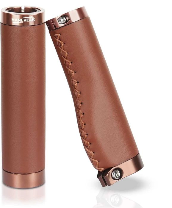 Gripy Chwyty Rączki Rowerowe Skórzane Ergonowmiczne 22mm