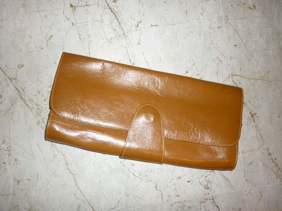 Vintage skórzana torebka kopertówka