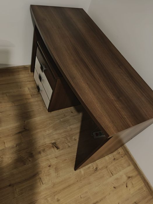 Biurko i kontenerek Agata meble ciemny brąz