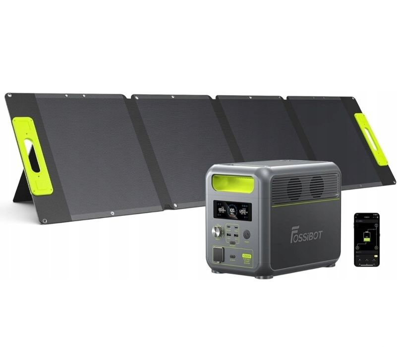Портативна електростанція Fossibot F1200, сонячна панель потужністю 10