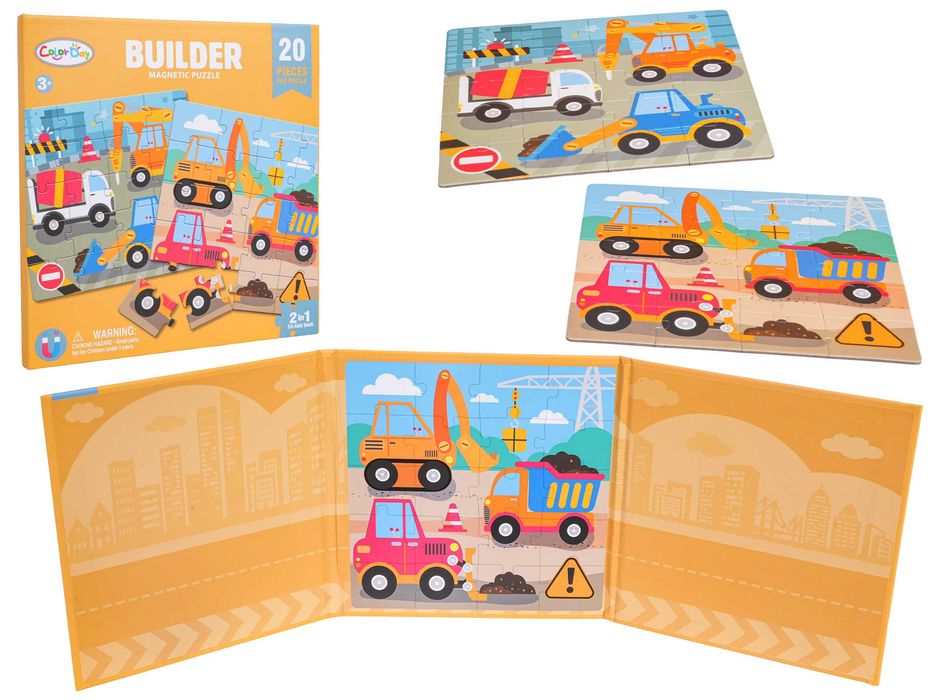 Magnetyczne Puzzle Plac Budowy + Książeczka ZDN.62002