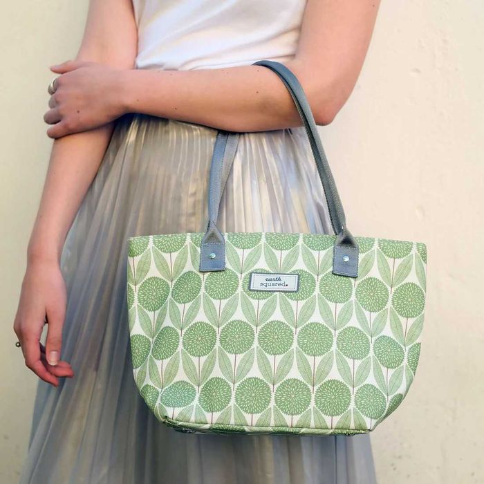 EARTH SQUARED Green Flower Nowa Torebka Damska Tote Bawełna Eco Bag