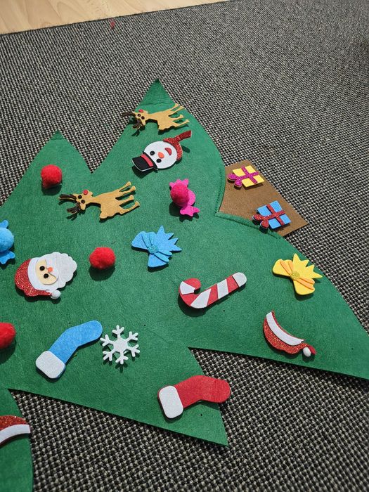 Choinka Z Filcu Z Ozdobami Samoprzylepnymi Kreatywne