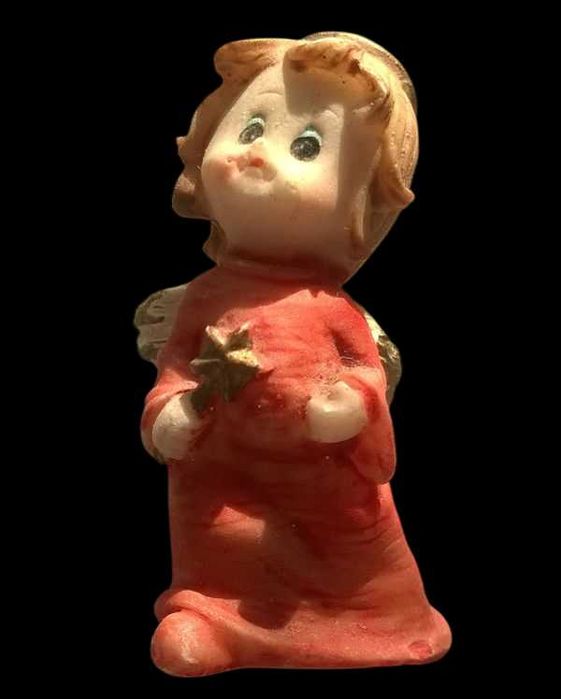 Figurki Aniołków Figurka Aniołek z magiczną różdżką czerwony 5cm