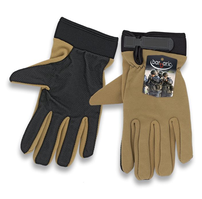 Rękawiczki Barbaric Velcro/Anti-Slip Adjustment Coyote Polyester (30594-CO)