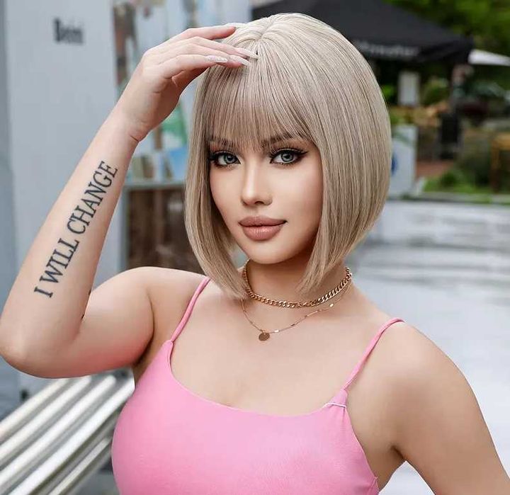 Peruka damska blond bob jasne włosy dostawa 24h PL