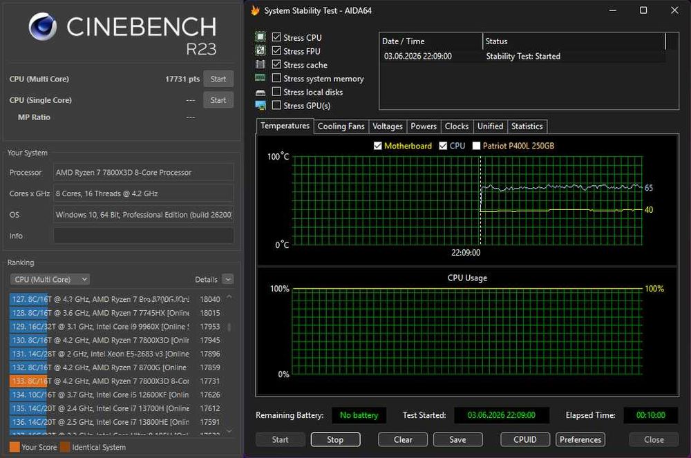 RYZEN 7800X3D / B850M / DDR5 32Gb / NVME 250Gb + 2Tb / RTX 5070