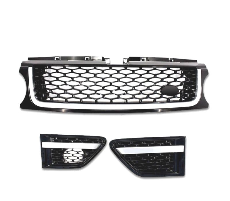 GRELHAS FRONTAIS + LATERAIS RANGE ROVER SPORT 09-13 LOOK ALL BLACK EDITION