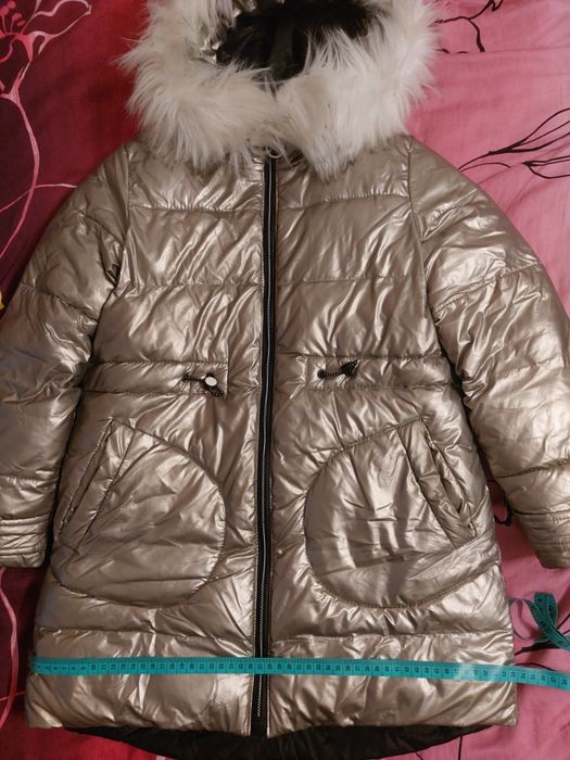 Тепла зимова куртка - пальто на  дівчинку, 36 розмір (зріст 146)