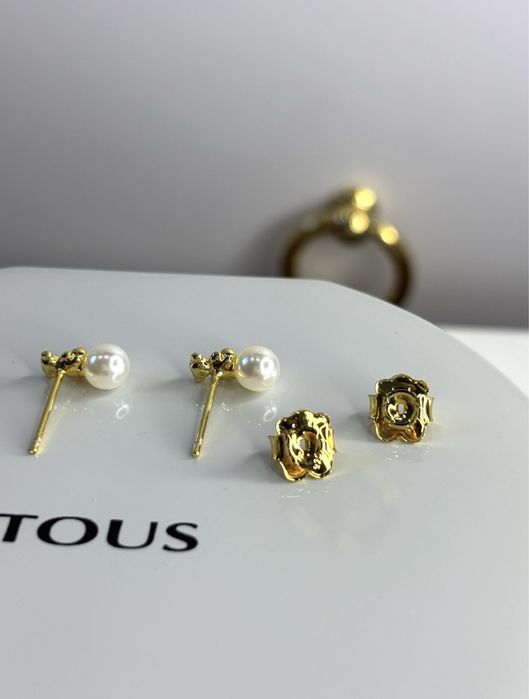 TOUS kolczyki Bold Bear perły srebro 925