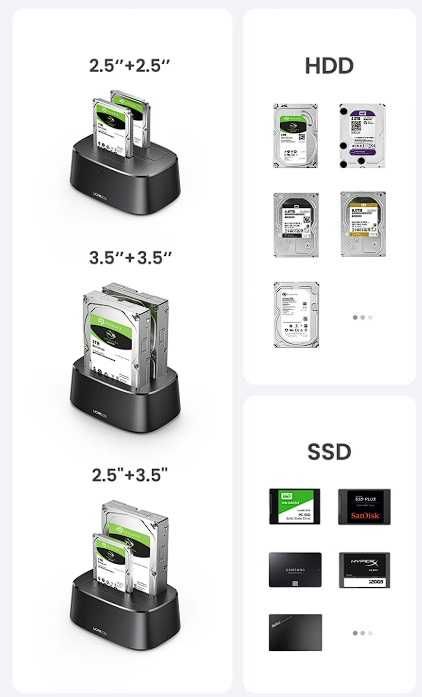 Док-станція UGREEN CM198 USB 3.0  SATA Dual-Bay Hard Drive Duplicator