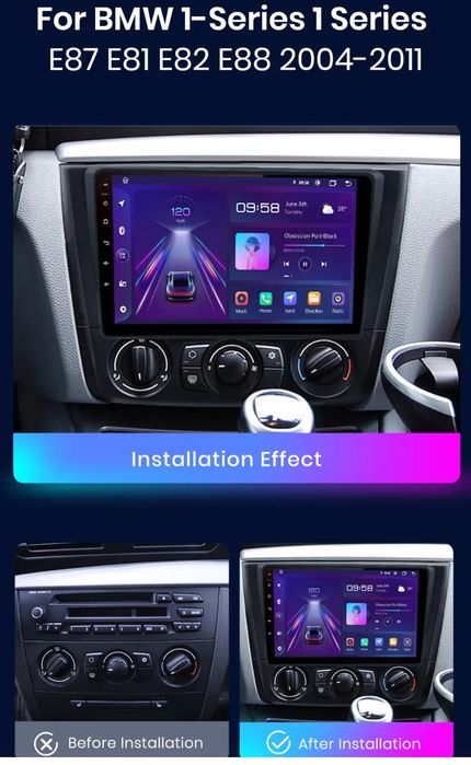 Rádio 2din android BMW série 1 E88 E81 E82 e e87 gps wifi Carplay NOVO