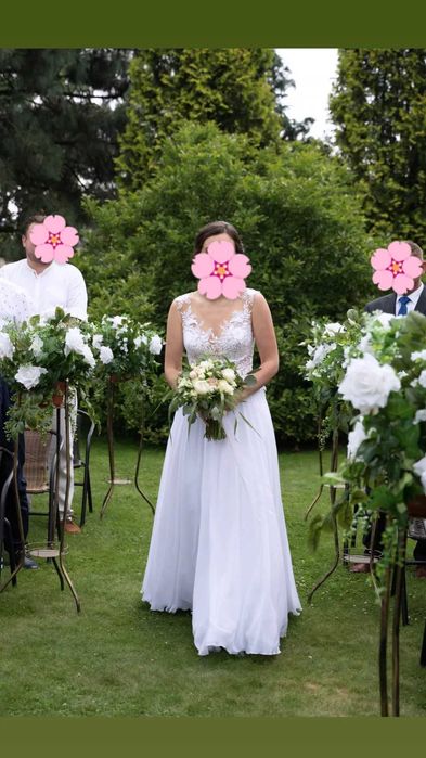 Suknia ślubna + welon  M/L