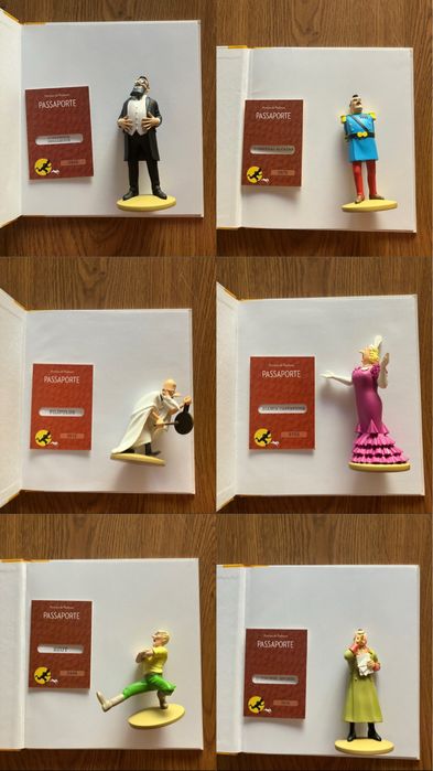 12 Figuras coleção Tintin com passaporte