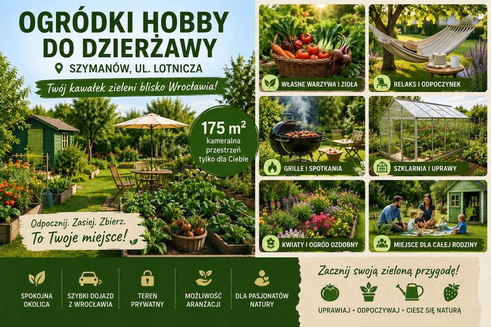 Prywatne Ogródki Hobby – Szymanów | ul. Lotnicza 146