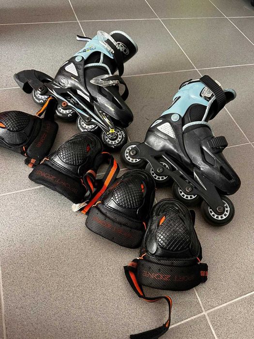 Patins em linha de criança 31-33 com proteções