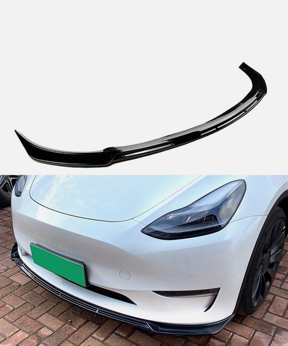 Губа на передний бампер Tesla model Y 3 сплитер обвес накладка на бампер тесла модел у 3 юбка