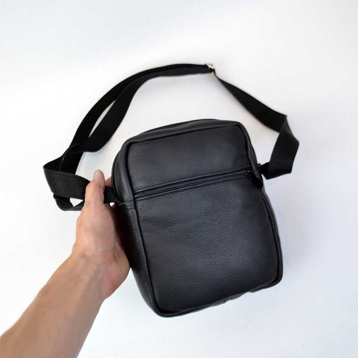 Чоловіча шкіряна сумка-месенджер сумка з натуральної шкіри через плече