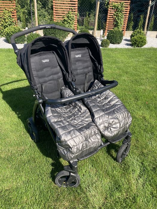 Wózek bliźniaczy Peg Perego Book for Two zestaw sportka czarny