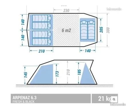 Tenda campismo 6.3