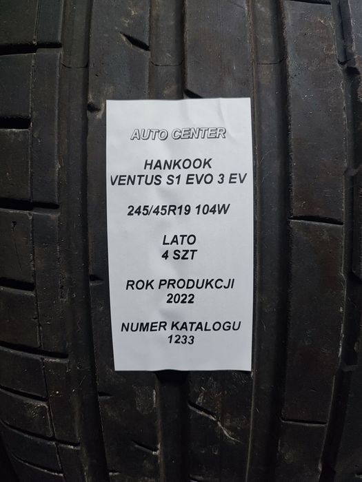 Opony letnie 245/45R19 104W Hankook Ventus S1 Evo 3 EV TO