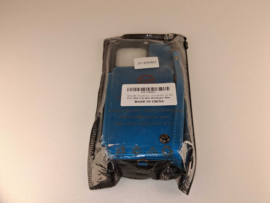 Y004 Etui Portfelowe Z Paskiem Niebieskie Do iPhone 14 Pro Max