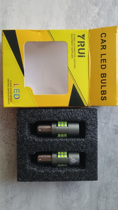 Світлодіодна лампа Avolt P21W 3030-30SMD Canbus зелений 12-24v  за 2шт