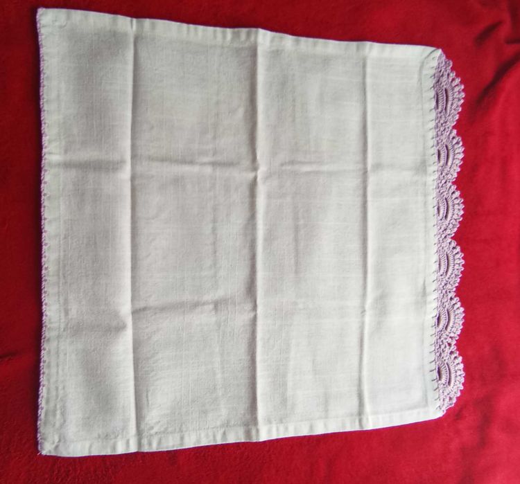 Pano de cozinha com barrado crochê