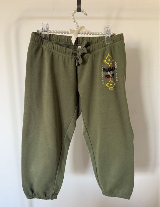 Spodnie fishbone o krótszym kroju S khaki