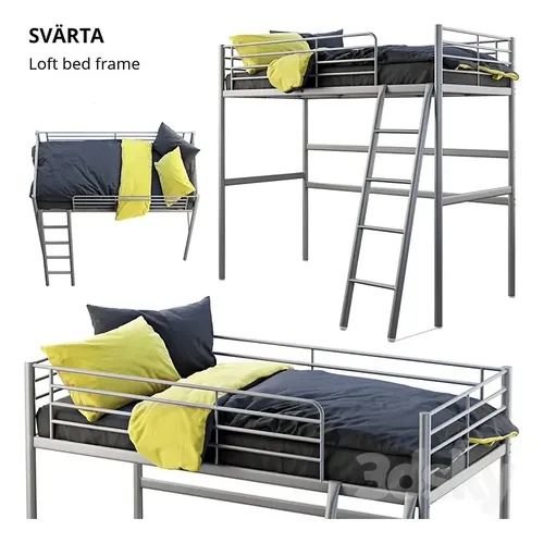 SVÄRTA cama alta / beliche Ikea cinzento