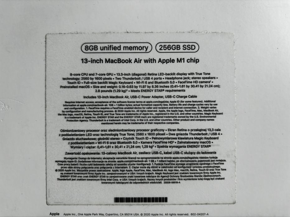 MacBook Air A2337 256 GB