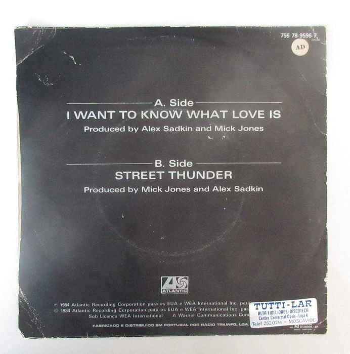FOREIGNER - I Want To Know What Love Is (SINGLE)
