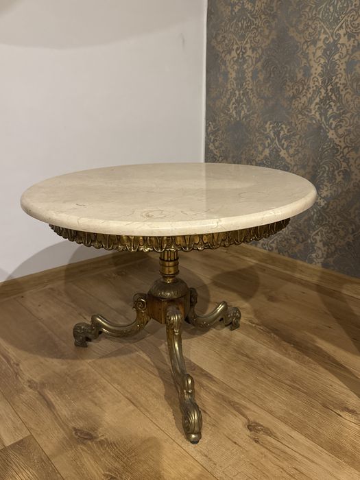Stolik kawowy marmurowy blat antyk