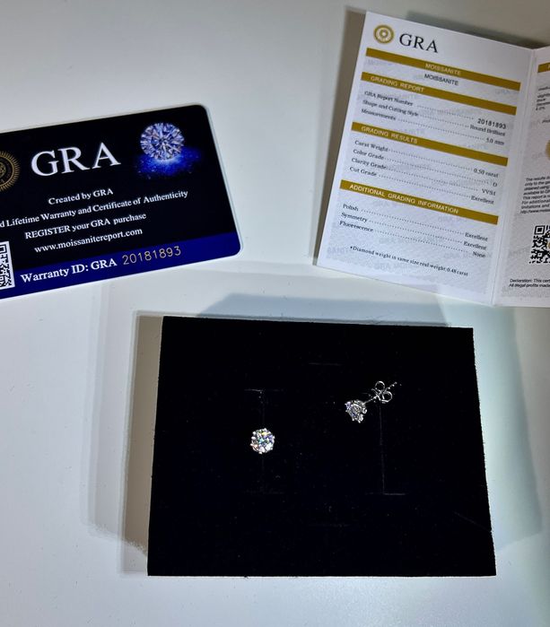 Kolczyki z kamieniem moissanitu 0,5ct