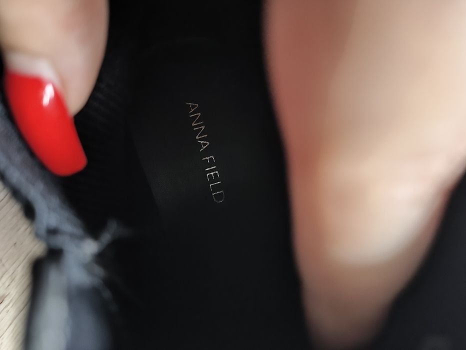 Nowe Czarne botki Anna Field 37, 23,5cm obcas 5,5cm 
Buty mają gumkę w