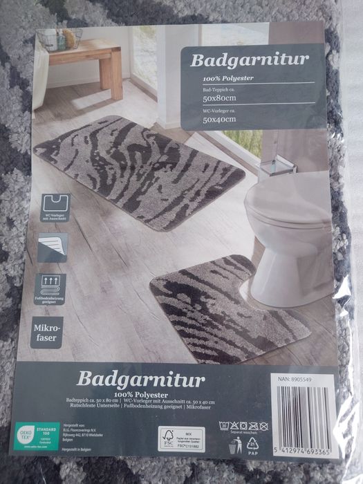 Komplet 2 dywaników do łazienki pod Kibelek WC Miękkie z mikrofibry