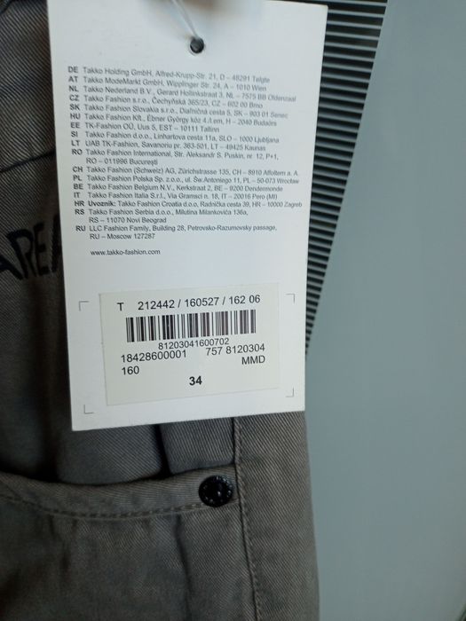 Nowe z metką bawełniane szorty męskie chapter w 34,  ,XL szare,