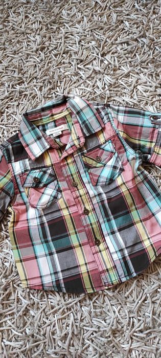 Koszula koszulka chłopięca Reserved kratka 3-6m-cy 68 jak nowa