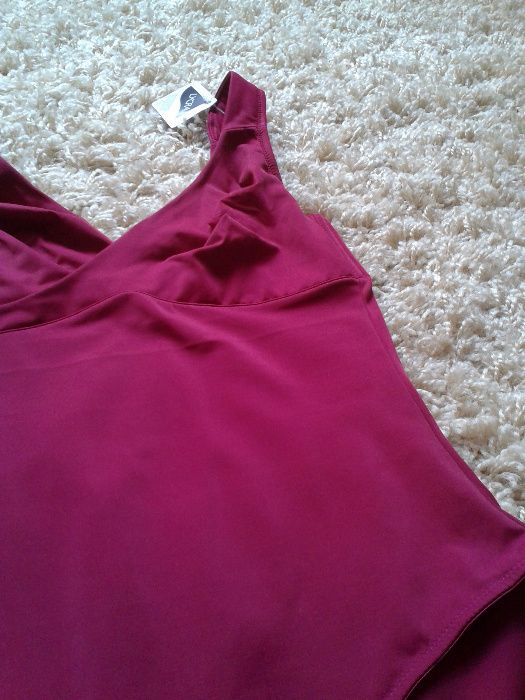 Elastyczne body Nuance 95B nowe ciemny róż wiśnia